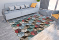 Axyaa Geometric Plaid Striped Print Carpet for Home Living Room and Bedroom Decor