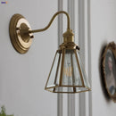 Axyaa Vintage Style Blue Flower Glass Wall Sconce LED Lamp Fixture