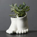 Axyaa Creative Feet Shape Ceramic Vase Home Office Decor Craft