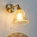 Axyaa Vintage Loft LED Wall Lights - Amber Flower Glass Bathroom Mirror Light