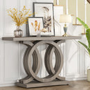 Axyaa Farmhouse Geometric Console Table, 55 inches, Vintage Wooden Entryway Sofa Table