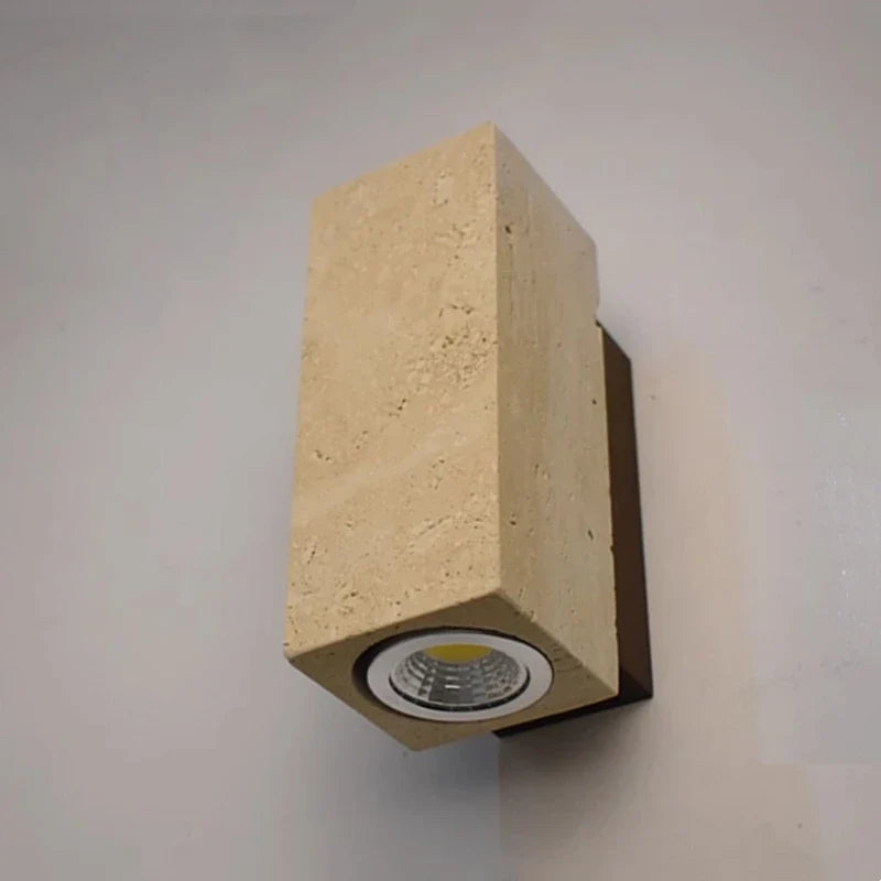 Axyaa Wabi Sabi Limestone Wall Light Sconce LED Lighting for Bedroom and Living Room