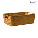 Axyaa Natural Rattan Storage Basket with Handles - Breathable & Sturdy Rectangle Display Box