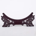 Axyaa Double Dragon Ceramic Frame on Wooden Base with Circular Disc