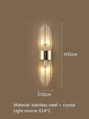 Axyaa Gold/Black Stainless Steel Crystal Wall Sconce for Home Décor