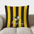 Axyaa Bee Pattern Pillow Cover for Sofa, Bedroom, Car - Cute & Happy Design
