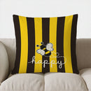 Axyaa Bee Pattern Pillow Cover for Sofa, Bedroom, Car - Cute & Happy Design