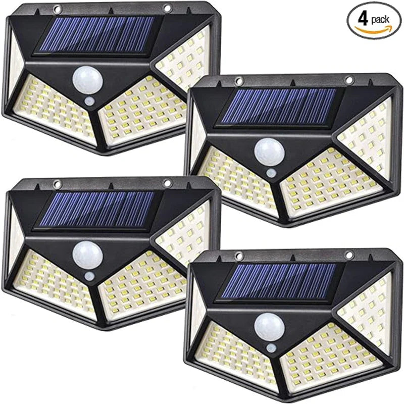 Axyaa 100 LED Solar Wall Lights with Motion Sensor for Outdoor Garden