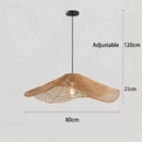 Axyaa Rattan Straw Hat Pendant Light - Retro Style for Home & Restaurant Decor