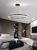 Axyaa LED Circle Pendant Light Chandelier for Living, Dining, Bedroom - Dimmable Lighting