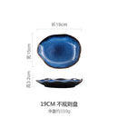 Axyaa Blue Ceramic Tableware Set - Steak Plate, Salad Bowl, Fish Plate, Sauce Dish