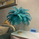 Axyaa Rechargeable Ostrich Feather Table Lamp: Nordic Romantic Night Light for Cozy Bedroom