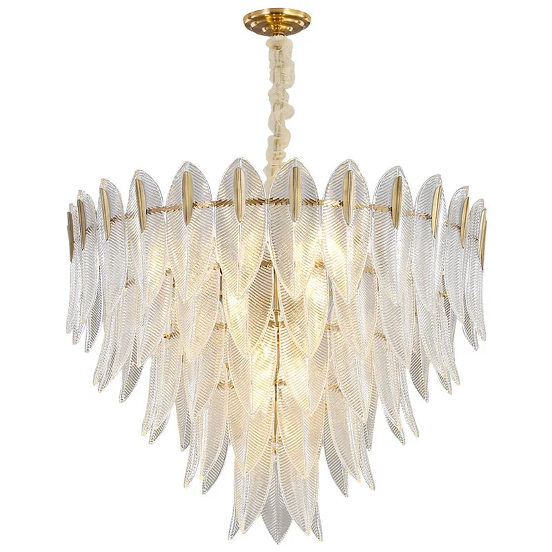 Axyaa Crystal Chandelier: French Deluxe Restaurant Light for Luxury Living Space