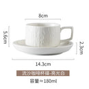 Axyaa Matte Stone Grain Ceramic Coffee Cup Set with Exquisite Camellia Design