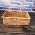 Axyaa Rattan Desktop Organizer: Eco-Friendly Storage Box for Kitchen, Cosmetics & More