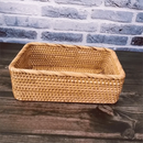Axyaa Rattan Desktop Organizer: Eco-Friendly Storage Box for Kitchen, Cosmetics & More
