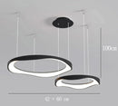 Axyaa Modern LED Pendant Lights - Minimalist Black/White Chandeliers for Living, Dining, Office