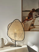 Axyaa Leaf Grid Rattan Screen Floor Lamp, French Designer Style