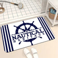 Axyaa Blue Emblem Pattern Diatom Mud Floor Mat: Super Non-Slip & Absorbent