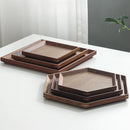 Axyaa Black Walnut Serving Tray: High-grade, Solid Wood Tea Cup & Coffee Dessert Tray