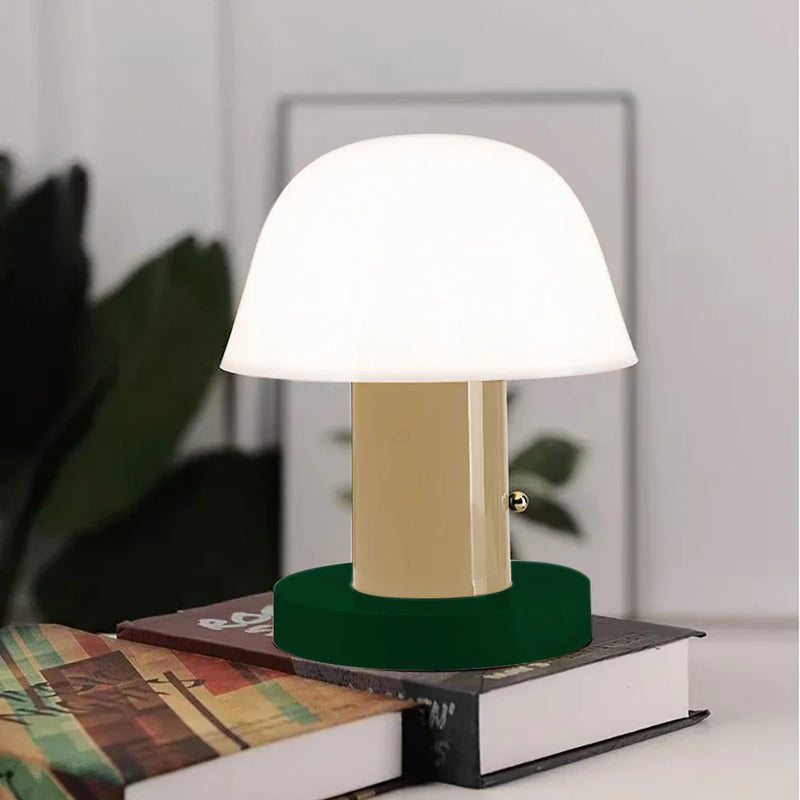 Axyaa USB Charging LED Mushroom Table Lamp Touch Switch Bedside Decor Light