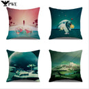Axyaa Landscape Linen Pillowcase - Home Sofa Office Decoration - 45*45cm