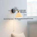 Axyaa Black Wood LED Wall Sconce with Copper Socket - Modern Nordic Design