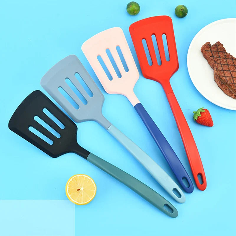 Axyaa Silicone Turner Set - Nordic Style, Large Spatula for Cooking and Frying