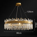 Axyaa Crystal Chandelier: Luxury Living Room & Bedroom Pendant Light