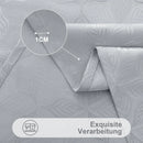 Axyaa Jacquard Leaf Flower Polyester Tablecloth Grey