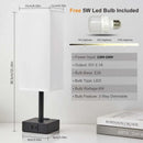 Axyaa Touch Control Table Lamp with USB Charging Ports