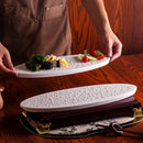 Axyaa Meteorite Pearl Oval Plate for Dessert Snack Molecular Cuisine Art