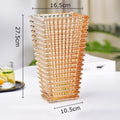 Axyaa Crystal Glass Vase for Flowers Desk Decoration