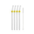 Axyaa Flower Glass Straws: Reusable Drinking Straw Set for Smoothies, Cocktails & More