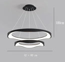 Axyaa Modern LED Pendant Lights - Minimalist Black/White Chandeliers for Living, Dining, Office
