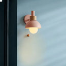 Axyaa Soft Colorful LED Wall Lamp - Nordic Bedroom Sconce with Pull Switch