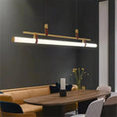 Axyaa Mid Century Modern Tube Chandelier in Black and Gold