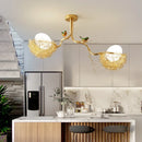 Axyaa Gold Nest Egg Glass Ball Chandelier for Living Room, Dining Room, Kitchen.