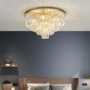 Axyaa Modern Crystal Ceiling Light: Gold Black Large Flush Mount for Home & Hotel