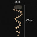 Axyaa Crystal Chandelier Stair Pendant Lamp Living Room Pendant Lights Interior Lighting