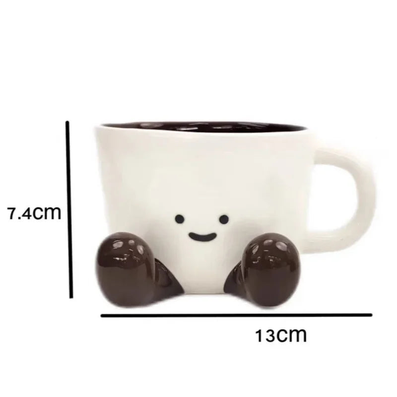 Axyaa Cartoon Ceramic Coffee Mug Handle Drinking Cup Home Decor Gift