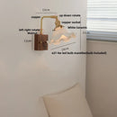 Axyaa Walnut Brass LED Wall Sconce Nordic Modern Bedside Lamp Rotatable Stair Light