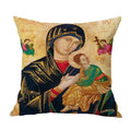 Axyaa Christ Pantocrator Icon Cushion Cover - Catholic Orthodox Decor for Sofa