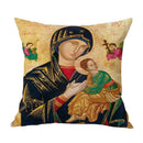Axyaa Christ Pantocrator Icon Cushion Cover - Catholic Orthodox Decor for Sofa