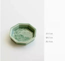 Axyaa Celadon Relief Fruit Nut Jewelry Plate - Elegant Ceramic Snack Dish