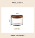 Axyaa Glass Suger Jar with Acacia Wood Lid, 300ml, Kitchen Airtight Storage