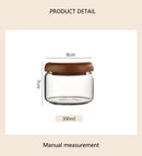 Axyaa Glass Suger Jar with Acacia Wood Lid, 300ml, Kitchen Airtight Storage