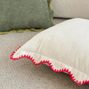 Axyaa Cozy Scalloped Pillow Cover in Orange, Mustard, Green, and Coffee Shades