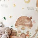 Boho Bunny Mouse Mushroom Animals Forest Nursery Wall Decals Sticker Axyaa Kids Room Art