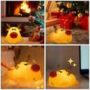 Axyaa Reindeer Silicone Night Light Touch Lamp, Rechargeable Children's Bedroom Decor